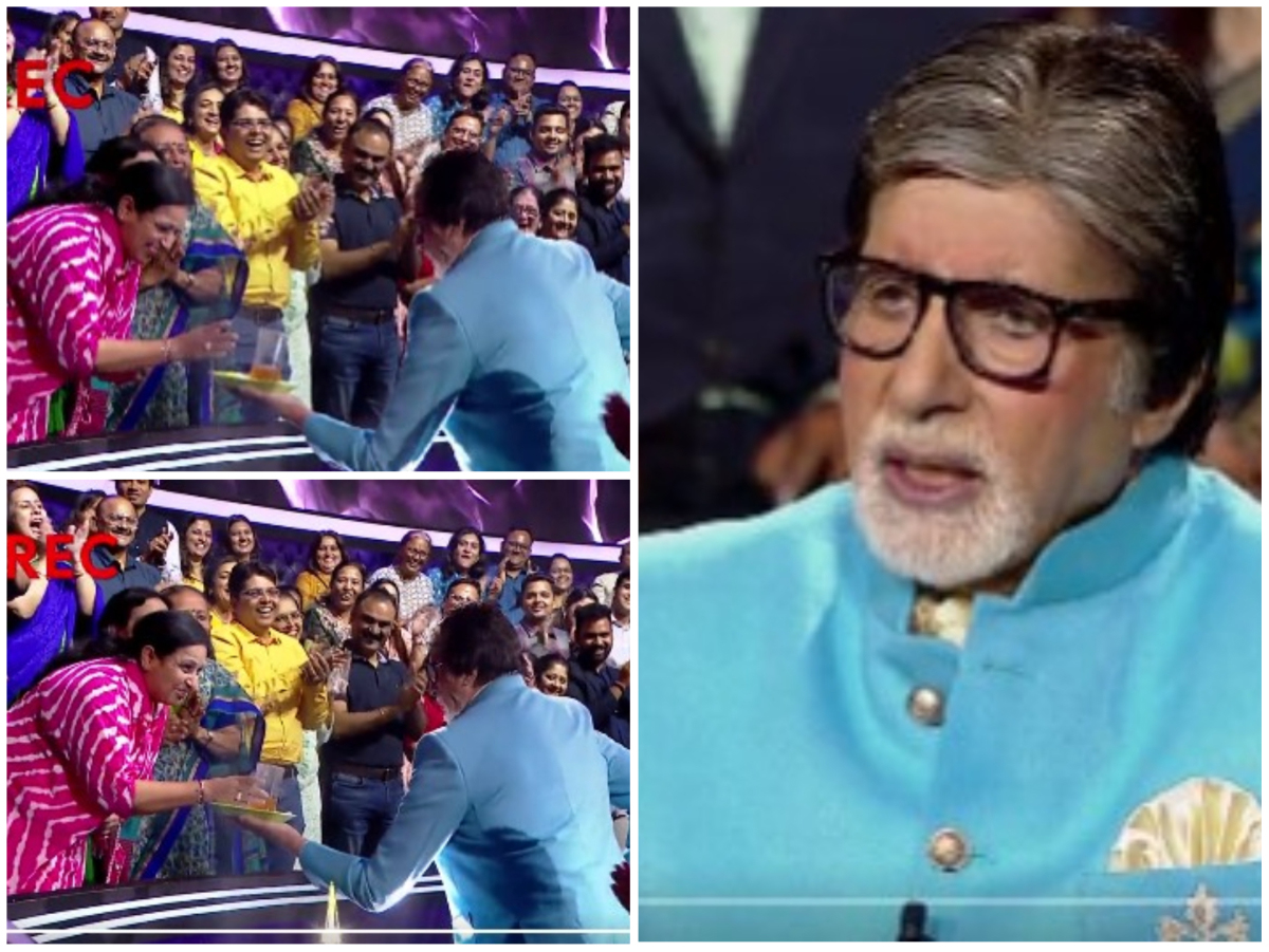 एक बार फिर अमिताभ बच्चन ने KBC के सेट पर खांसती हुई महिला के लिए वेटर बनकर दर्शकों का दिल जीत लिया