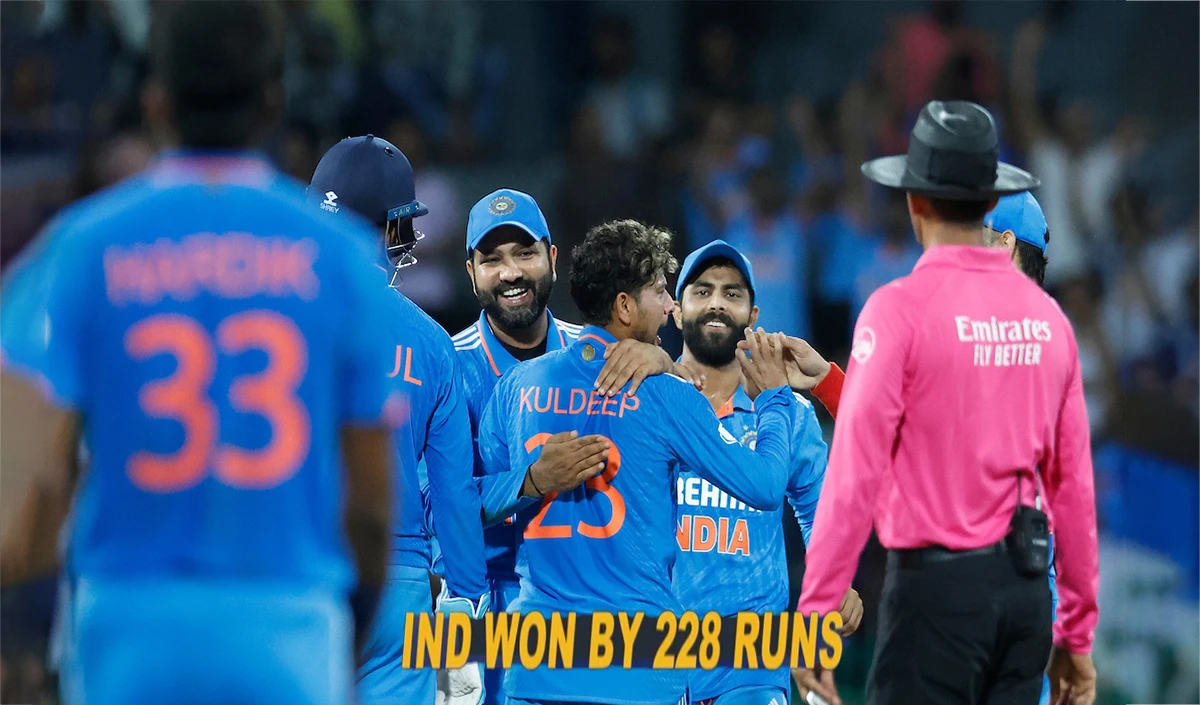   भारत ने पाकिस्तान को 228 रन से हराया