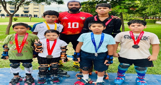 सनशाइन स्केटिंग प्रतियोगिता में समसारा एकेडमी का दमदार प्रदर्शन — 11 बच्चों ने झटके पदक!